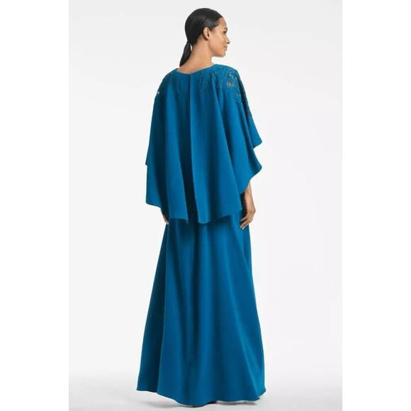 SACHIN & BABY WOMEN'S WREN LONG MAXI CAPE GOWN DRESS MOROCCAN BLUE $1295 - Picture 4 of 7